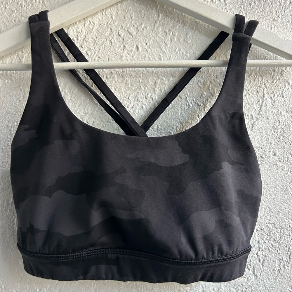 Lululemon Black Camouflage Sports Bra